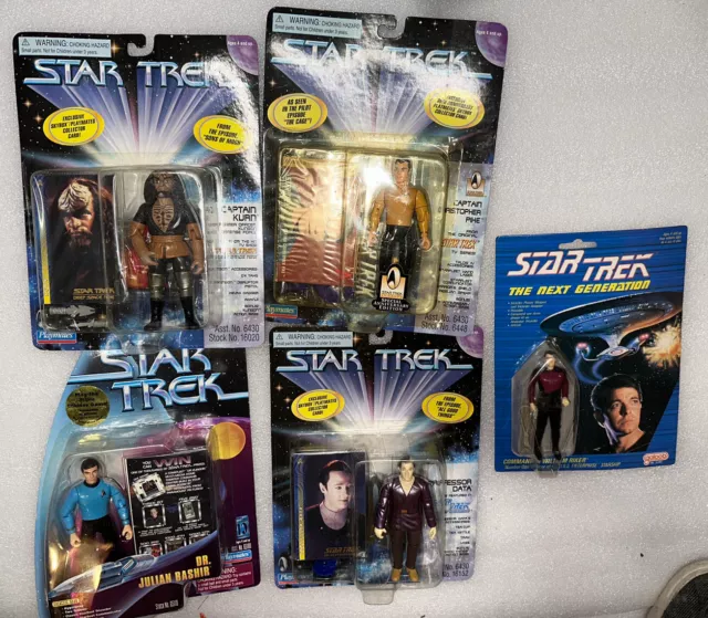Star Trek Next Generation 3.5 PIKE,KURN,BASHIR,RIKER,DATA action figure Lot