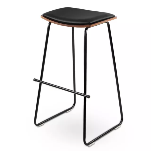 Artiss 4x Wooden Bar Stools Kitchen Bar Stool Counter Chairs Leather Black