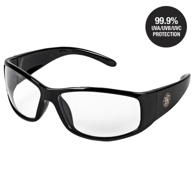 Smith & Wesson Elite Safety Glasses Black Frame Clear Anti-Fog Lens ANSI Z87.1+