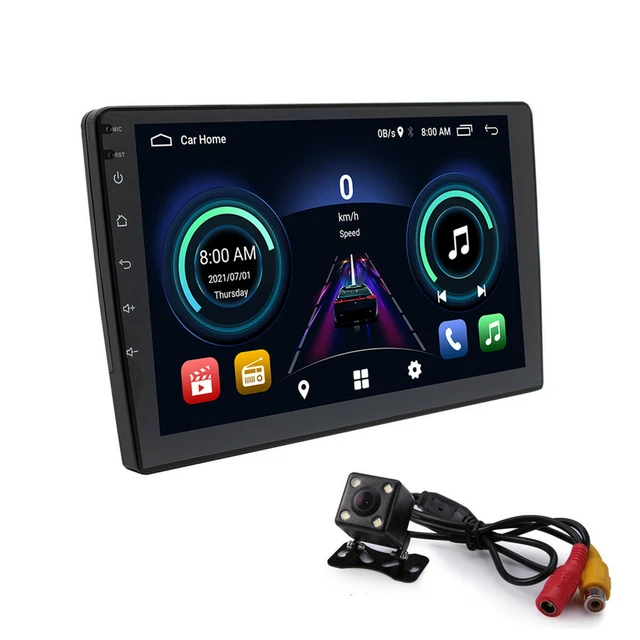 Double DIN 9in Touch Screen Bluetooth Car Radio GPS Player USB WiFi W/Camera Kit