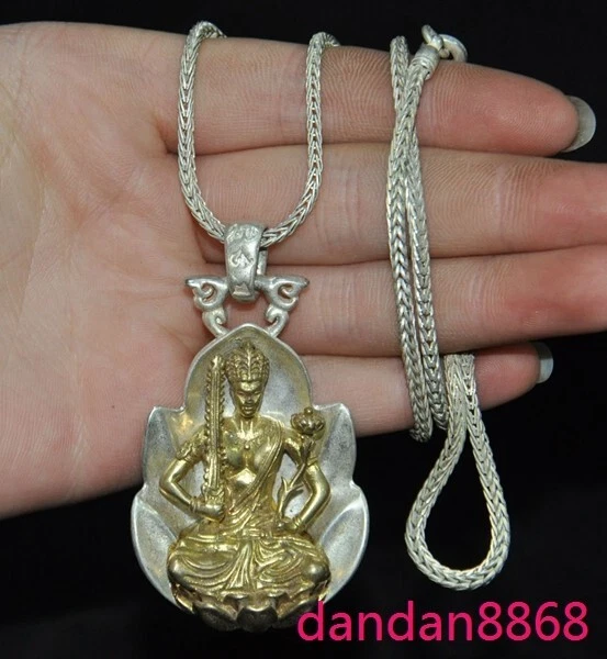 Tibet Tibetan silver Buddhism temple Mahakala Wrathful Talisman pendant statue