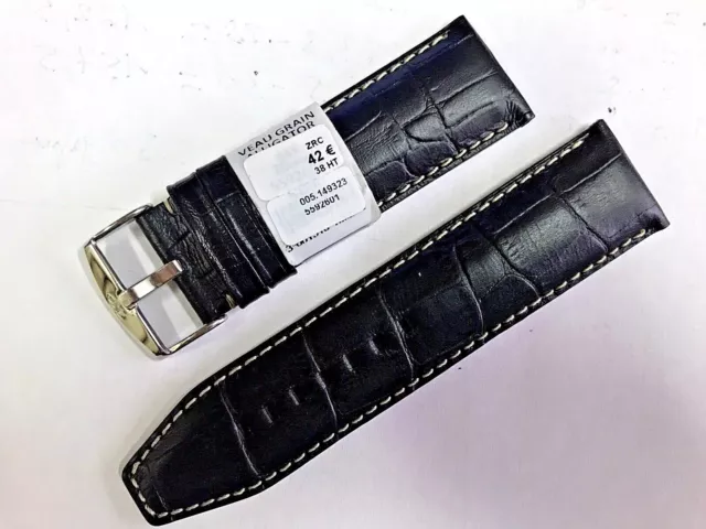1 Bracelet ZRC 26 mm NOIR FAIT MAIN strap handmade band racing watch cuir gALLIG