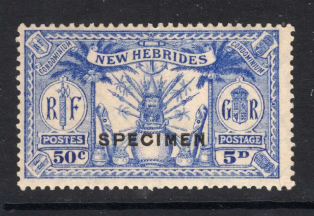 M16508 New Hebrides/Vanuatu-English Issues 1925 SG47S - 5d (50c) ovpt SPECIMEN.