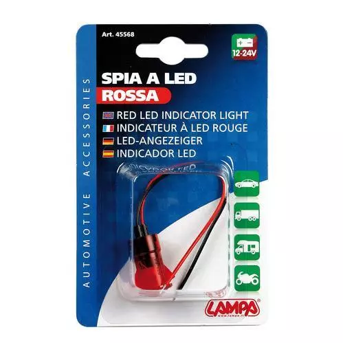 Spia A Led Rossa Diametro 14 Mm Spessore 3.5Mm Auto Camper Furgone Moto 45568