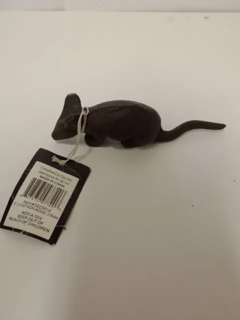 Creativeco-op Cast Iron Mouse, with tag. #DE0391A