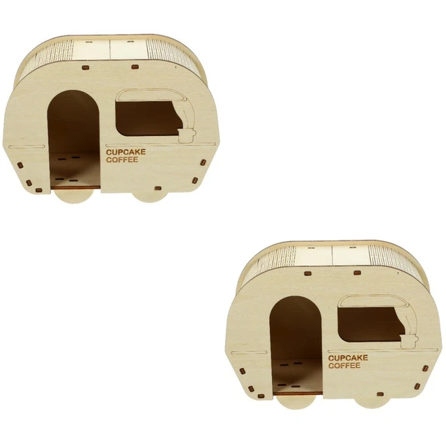 2pz Pratici Accessori Cincillà Cage Hideout Criceto House Piccoli