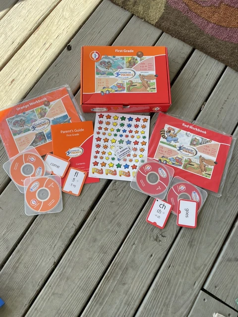 Hooked on Phonics First Grade Learn to Read Orange Red Home School Missing Game