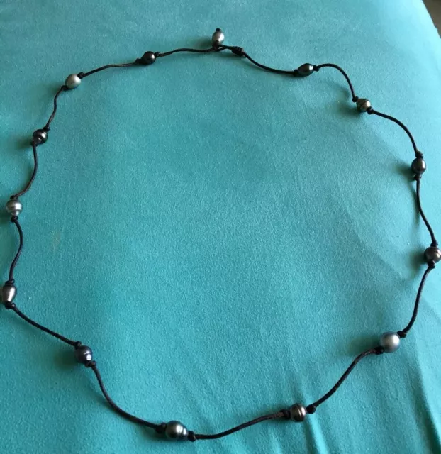 Tahitian Pearl Necklace Genuine Natural Stunning