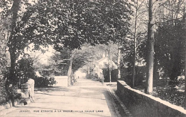 Jersey - Rue Etroite A La Haule - La Haule Lane ~ A Vintage Postcard #235834