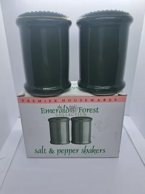 Premier Housewares 1993 Emerald Forest Collection Salt & Pepper Shakers BOXED