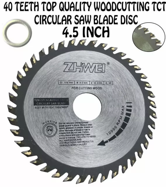 115mm x 40 Teeth Top Quality Wood Cutting TCT Circular Saw Blade Disc