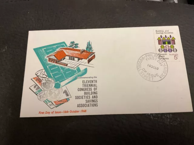 Australia Post - First Day Of Issue : Congress of Building Societies 1968 Australia Post - First Day Of Issue : Congress of Building Societies 1968