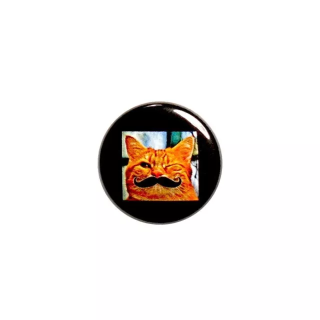 Mustache Cat Fridge Magnet Funny Silly Kitty Cat Refrigerator Magnet 1" M35-2