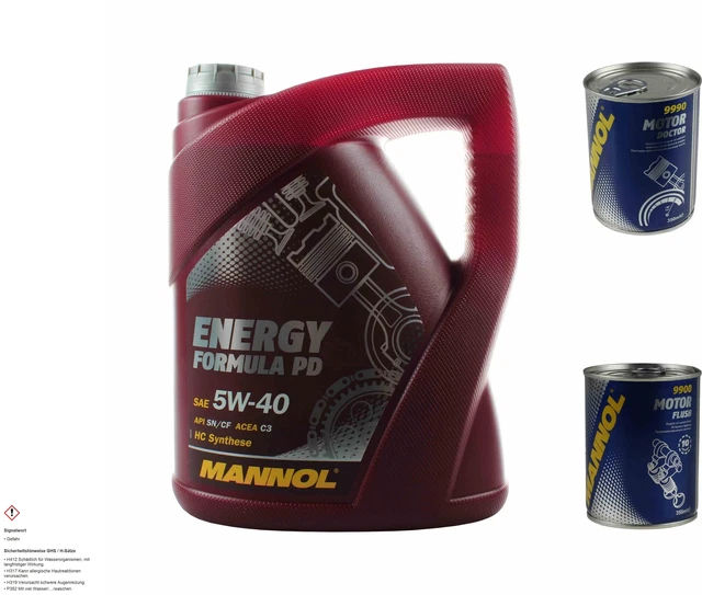 5L Olio Motore MANNOL Energia Formula Pd 5W-40 1xMotor Doctor + Motore Rosso