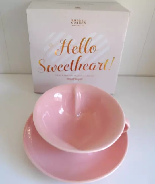 Robert Gordon teacup and saucer 'Hello Sweetheart' Pink - New in box !