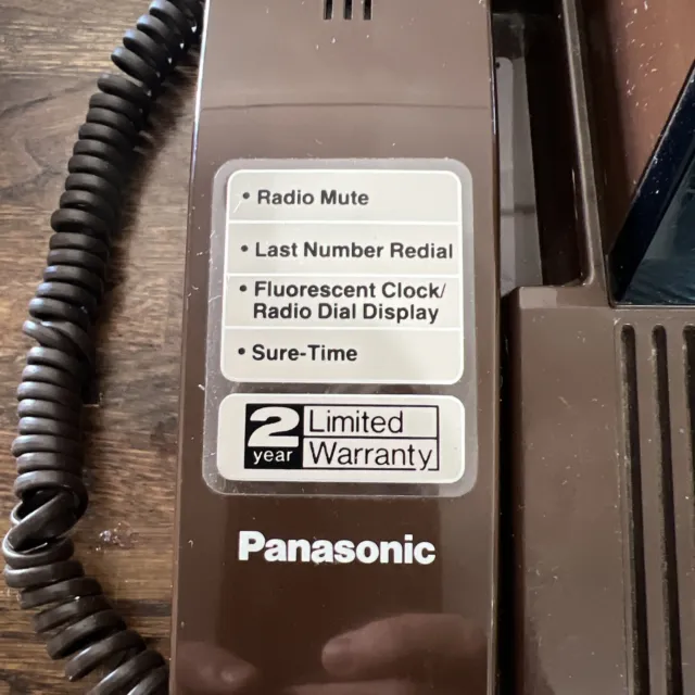 Rare Vintage 1980s Panasonic FM-AM 2-BAND TELEPHONE CLOCK RADIO RC-T400 3