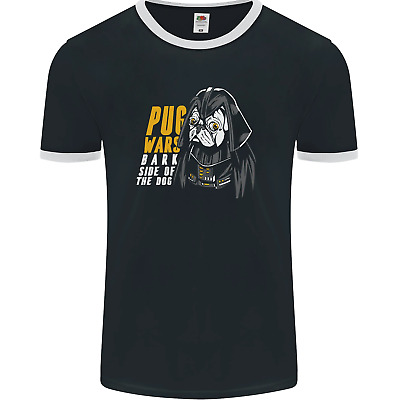 Pug Wars Funny Parody Dog Mens Ringer T-Shirt FotL