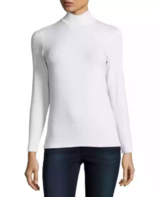 Majestic Filatures Soft Touch Mock Turtleneck Top in Cream L6835 Size XL (5)