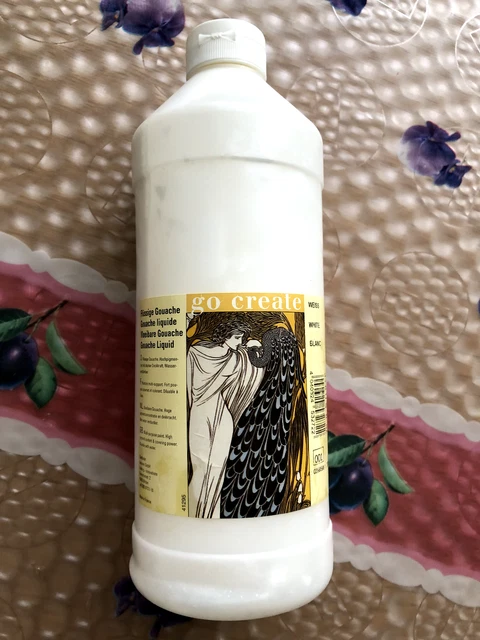 Flüssige Gouache Farbe Weiß Hochpigmentiert Go Create Flasche 1000 ml Gebraucht