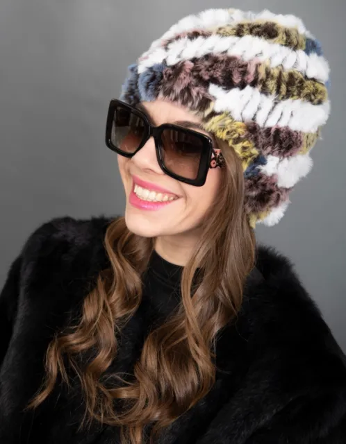 685 New Wonderful Real Rex Chinchilla Hat Luxury Fur Beautiful Look