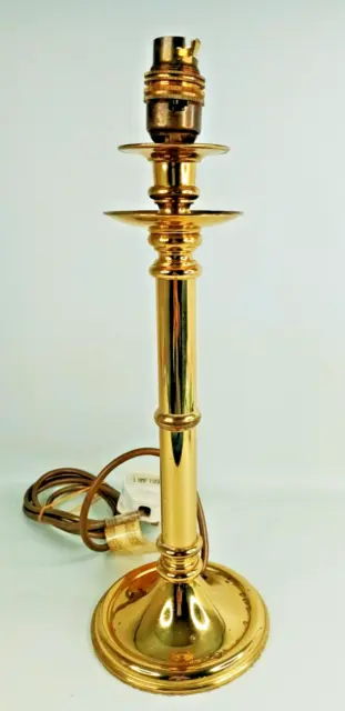 Vintage Brass Gold Candlestick Column Table Lamp Base 14” Home Decor Bayonet