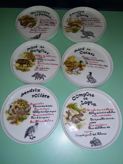 6 Assiettes à Dessert Arcopal – Motif Pommiers Vintage – Diamètre 18,5 Cm – En Très Bon état – Occasion