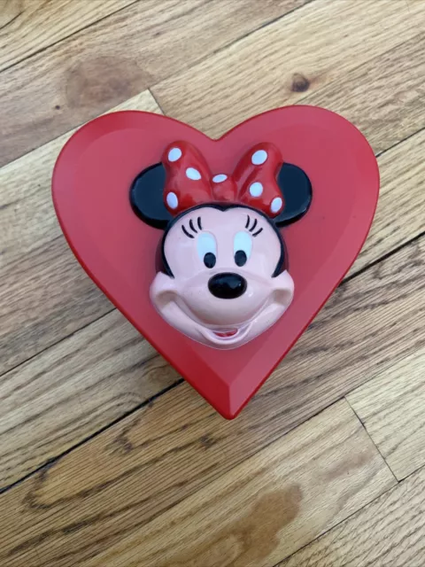 Vintage Disney Heart Shaped Minnie Mouse Box Made in USA Philipp Design EUC