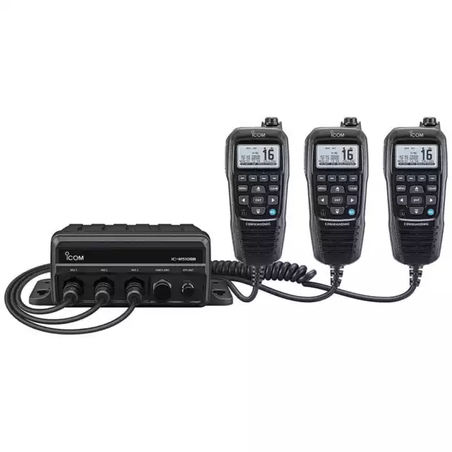 Icom Black Box VHF with Black Command Mic & 3 Mic Ports #M510BB 21