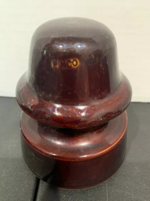 KK Vintage Pinco Ceramic Porcelain Dark Brown Insulator