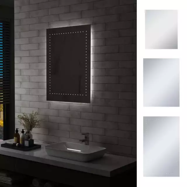Espejo de Pared de Baño con LED Accesorio de Maquillaje para Hogar vidaXL