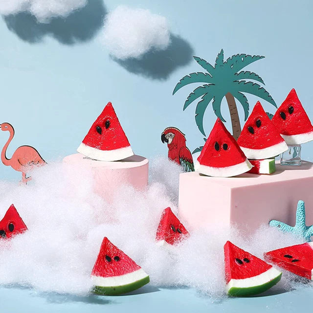 10 piezas bandeja para servir alimentos decoración frutas falsas adorno recortes de sandía falsos