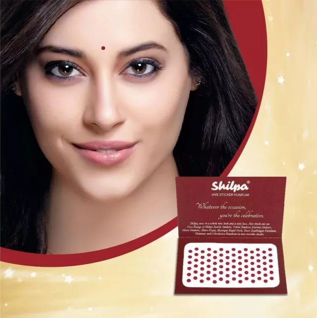 Shilpa Vive Sticker Kumkum Bindi (Contains 300 Bindis ) (Size 08, Deep Red)