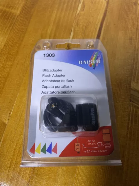 Kaiser 1303 Blitzadapter inkl. Synchronkabel 2,5mm und 3,5mm