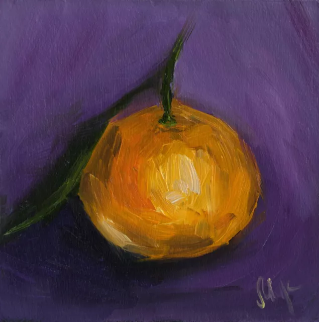 Tangerine Painting Kitchen Wall Art Mandarin Oil Painting Abstract Fruit