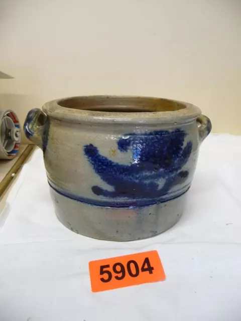 5904. Alter Steingut Topf Schmalztopf old earthenware pot