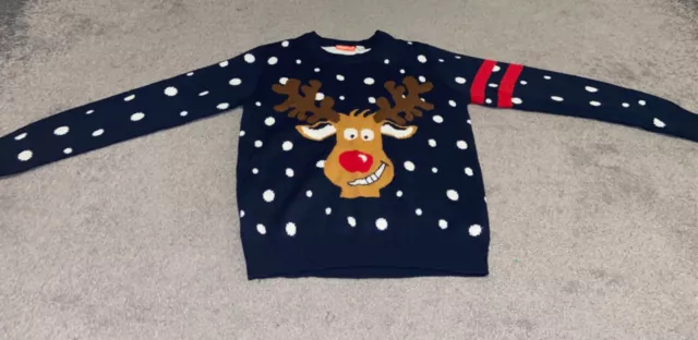 Kids Christmas Rudolf Knit Jumper Age 8-10 Years Unisex