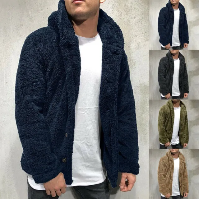 Manteau d'hiver confortable pour hommes parka à capuche floue avec fausse fourr