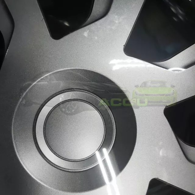 16" Silver Black Van Motorhome Deep Dish Wheel Trims Hub Caps Covers Set Sim157+ 5
