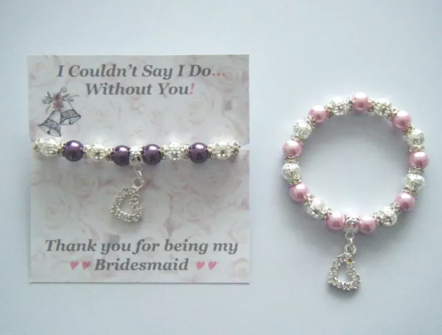 Bracelet En Perle Charme I Could't Say I Do Without You Heart Mariage Merci