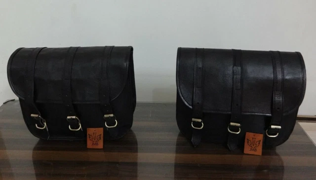 Set de sacoches en cuir Ledrie 27 litres pour motos Harley et Custom