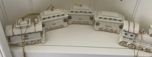 Lennox China Train Set (5) Names Only On One Side Yr 2000 Ornaments NAMED