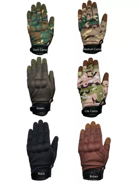 Army Military Combat Hunting Shooting Tactical Knuckle Full Finger Gloves (Camo)