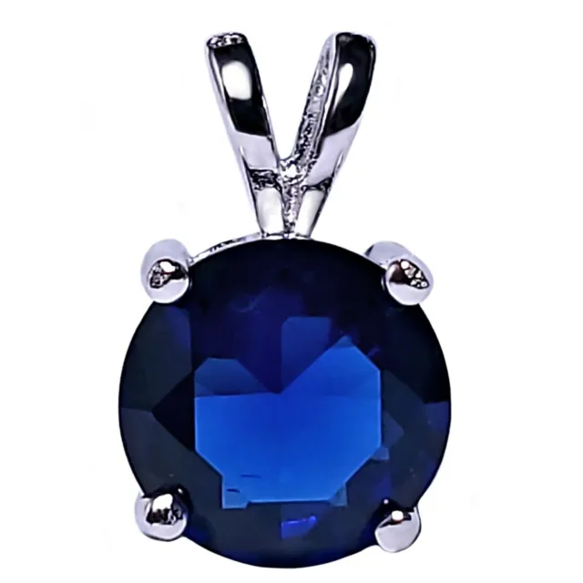 1.25 ct. Sapphire Solitaire Pendant Necklace in Sterling Silver