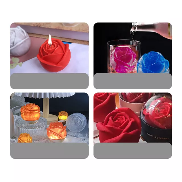 Food Grade Rose Flower Shap Silicone Candle Mold Fondant Molds Handmade Soap