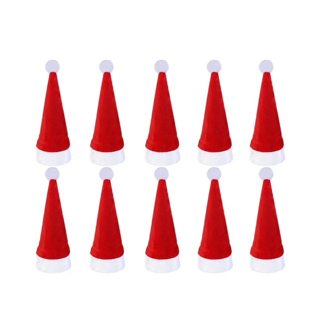 10 un. Soporte para vajilla de cena con sombrero de Santa Navidad Navidad