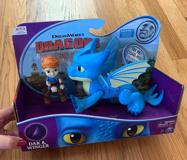 DREAMWORKS DRAGONS RESCUE Riders DAK & WINGER Viking Dragon Figure ...