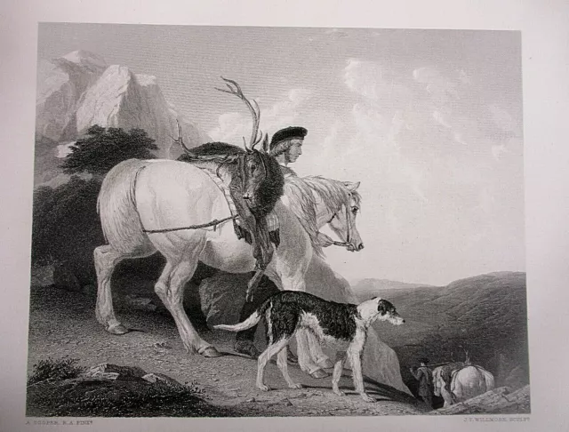 Stahlstich „Bringing Home the Deer“ A. Cooper Pinx – J.T. Willmore sculp ~ 1846