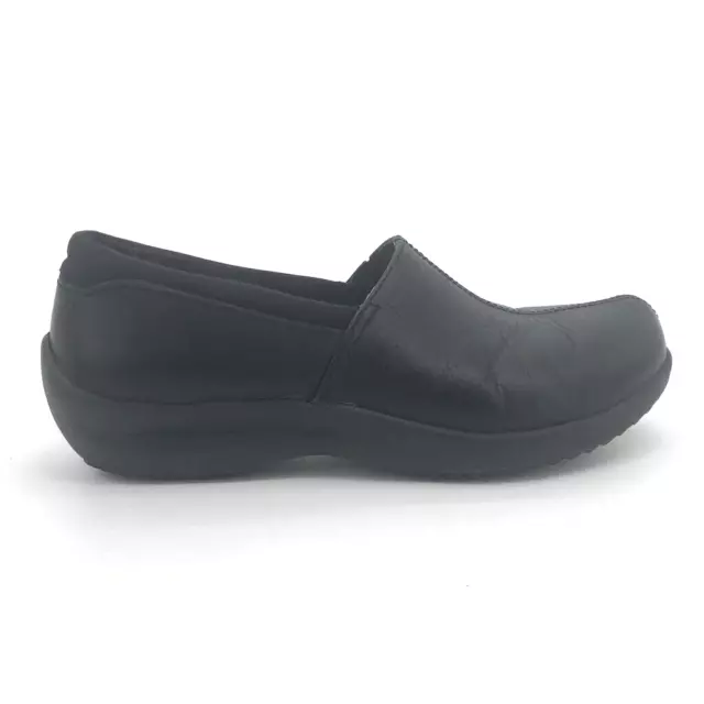 Skechers Womens Savor Clogs Shoes Black Leather Slip On Memory Foam Work 7.5M