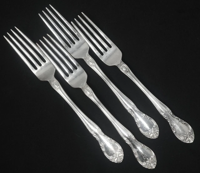 Gorham Silverplated New Elegance Dinner Fork set of 4. 7.25" Long