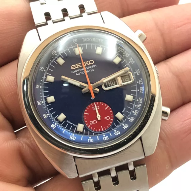 VINTAGE GENTS SEIKO Chronograph 6139 6002 Automatic Day Date 39mm